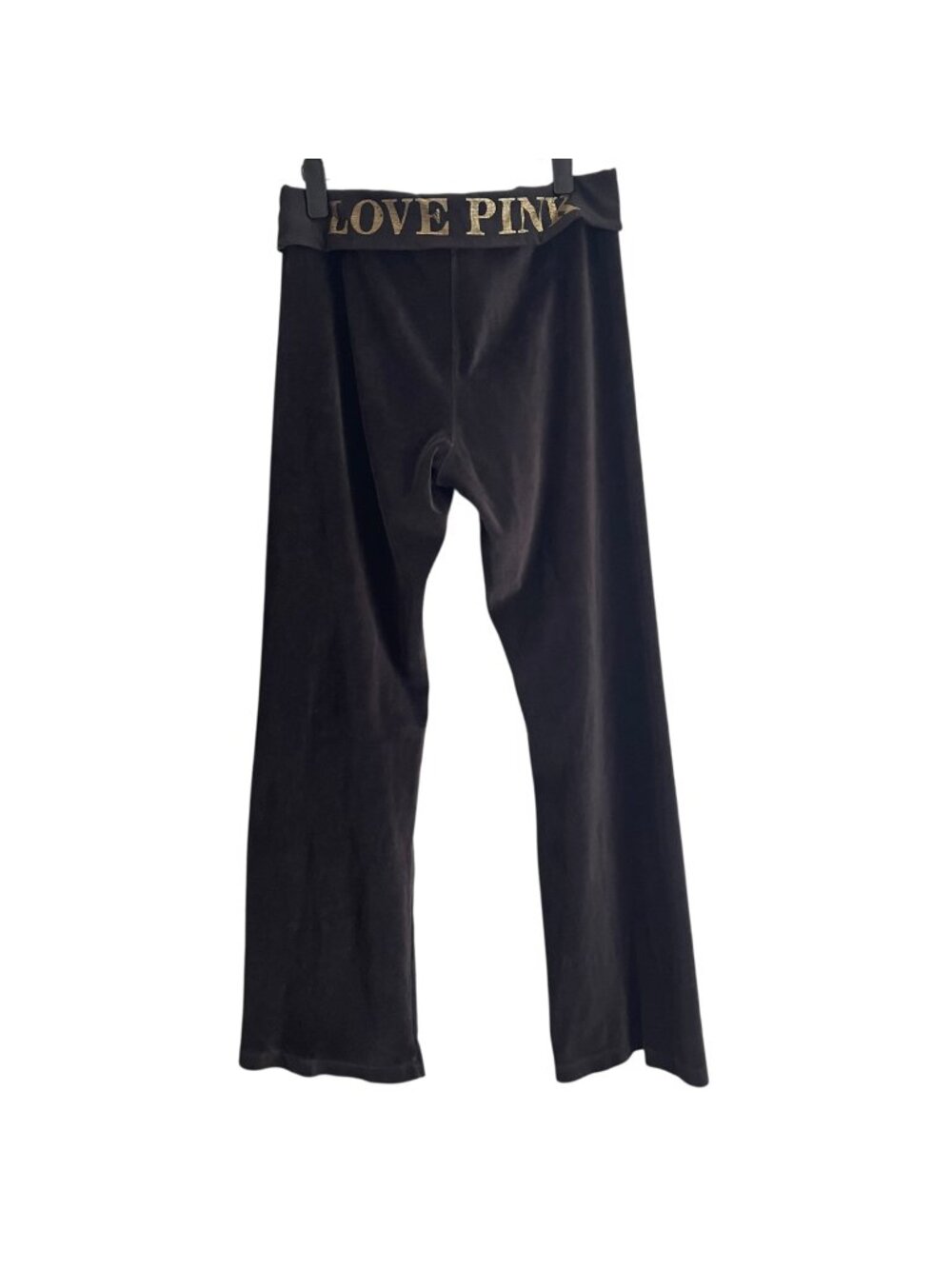 Vintage Victoria Secret Pink Womens Y2K Lounge Pants Size M Foldover Velour Yoga